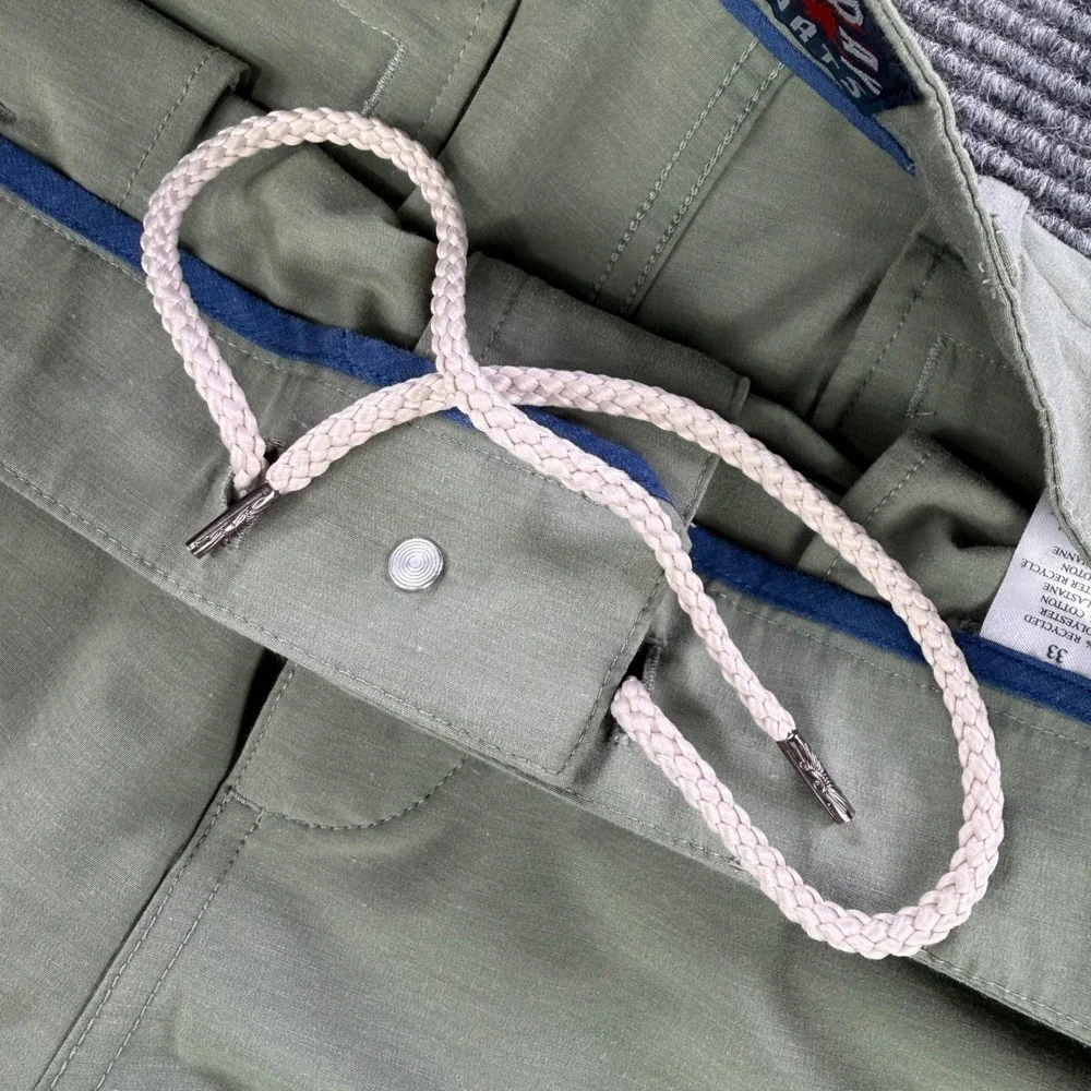 Faherty All Day Short Men 33 Green Hybrid Stretch Chino Outdoors Hike Climb Fish